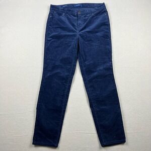 Talbots Women's Size 10 Navy Blue Corduroy Stretch Pants Slim Ankle